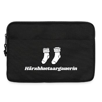 Härzbluetaargauerin Aargauerin & weisse Socken - Laptoptasche 13" - Schwarz - Vorne
