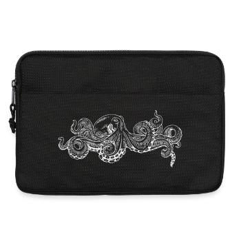 Doodle pieuvre monochrome - Sacoche pour ordinateur portable 13 pouces - noir - Devant
