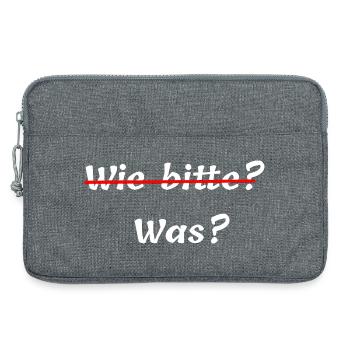 witzige Pfälzer outfits, wie bitte, was - Laptoptasche 13" - Grau meliert - Vorne