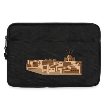Wüstenstadt mit Moschee - Laptoptasche 13" - Schwarz - Vorne