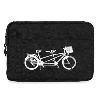 Tandem Bicycle Silhouette - Laptop bag 13" - black - Front