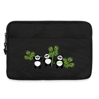 Kawaii Panda mit Bambus – Spaßiges und zartes Muster - Laptoptasche 13" - Schwarz - Vorne