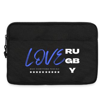 Love rugby blue - Sacoche pour ordinateur portable 13 pouces - noir - Devant