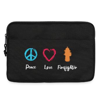 Peace Love Firefighter - Laptoptasche 13" - Schwarz - Vorne