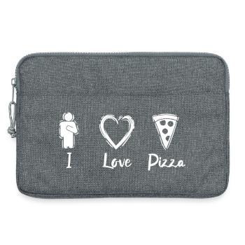 I love pizza - Laptop bag 13" - heather grey - Front