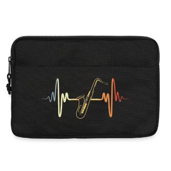 Battement de cœur de saxophone vintage - Sacoche pour ordinateur portable 13 pouces - noir - Devant