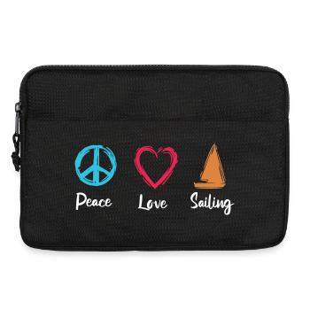 Paix, Amour, Voile - Sacoche pour ordinateur portable 13 pouces - noir - Devant