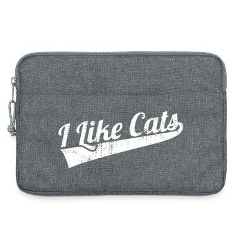 I like cats - Laptop bag 13" - heather grey - Front