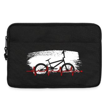 Fahrrad Herzschlag Fahrrad Grafik - Laptoptasche 13" - Schwarz - Vorne