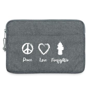 Frieden Liebe Feuerwehr - Laptoptasche 13" - Grau meliert - Vorne