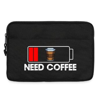 Low Battery Need Coffee - Laptop bag 13" - black - Front