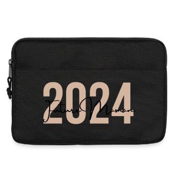 Werdende Mama 2024 - Laptoptasche 13" - Schwarz - Vorne