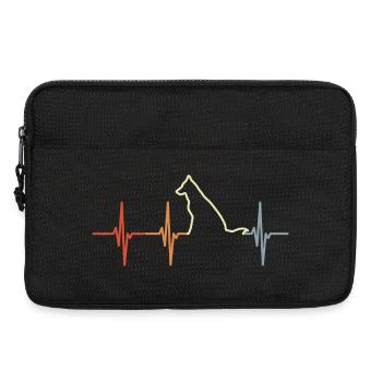 Hund Herzschlag Vintage Look - Laptoptasche 13" - Schwarz - Vorne