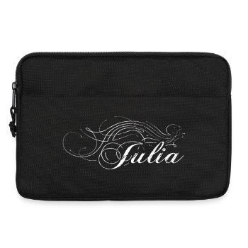 Julia decorated white - Laptop bag 13" - black - Front