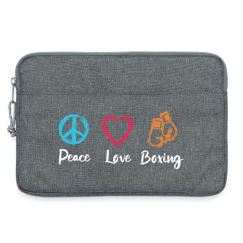 Peace Love Boxe - Sacoche pour ordinateur portable 13 pouces - gris chiné - Devant