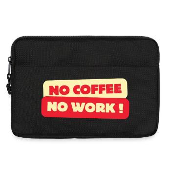 No Coffee No Work – Funny Retro Coffee Addic T-Shirt - Laptop bag 13" - black - Front
