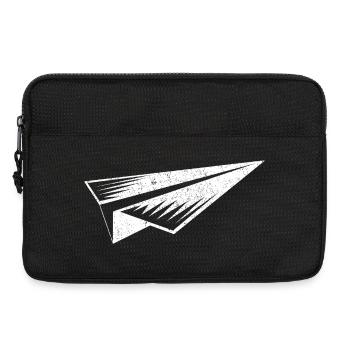 Paper Airplane Silhouette Grunge Style - Laptop bag 13" - black - Front