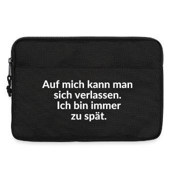 Immer zu spät Verspätung Freunde warten lassen - Laptoptasche 13" - Schwarz - Vorne