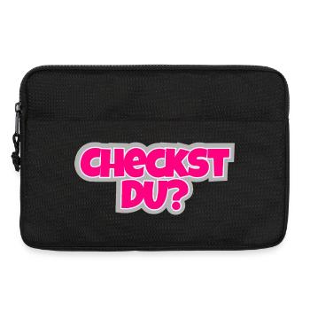 Checkst Du? - frech fragen, stylisch antworten. - Laptoptasche 13" - Schwarz - Vorne