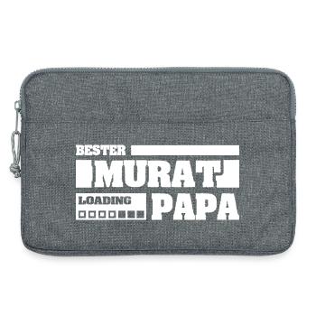 Photo de père avec une barre de chargement amusante pour Murat - Sacoche pour ordinateur portable 13 pouces - gris chiné - Devant