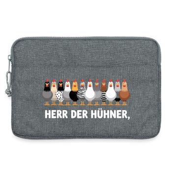 Seigneur des poulets Graphique amusant de poulet - Sacoche pour ordinateur portable 13 pouces - gris chiné - Devant
