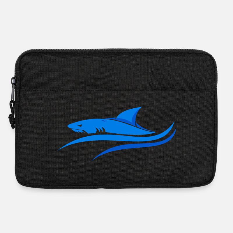 Blauer Hai - Laptoptasche 13" - Schwarz