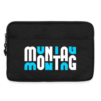 Motif Monday Blanc/Cyan - Sacoche pour ordinateur portable 13 pouces - noir - Devant