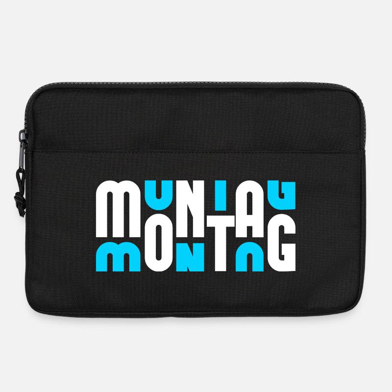 Motif Monday White/Cyan - Laptop bag 13" - black