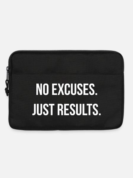 NO EXCUSES. JUST RESULTS. | Greyline Official - Laptoptasche 13" - Schwarz