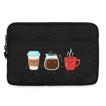 Lustiger Kaffee Cartoon Koffein Kunst - Laptoptasche 13" - Schwarz - Vorne