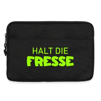 Halt die Fresse - Cooler Spruch - Laptoptasche 13" - Schwarz - Vorne