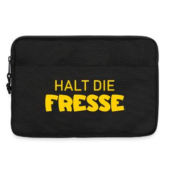 Halt die Fresse - Cooler Spruch - Laptoptasche 13" - Schwarz - Vorne