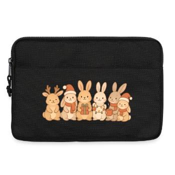 Lapins Enfants Garçons Filles Lapins de Noël - Sacoche pour ordinateur portable 13 pouces - noir - Devant