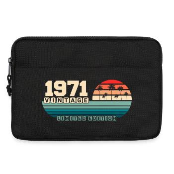 54th Birthday 1971 Vintage 1971 Retro Sunset - Laptop bag 13" - black - Front