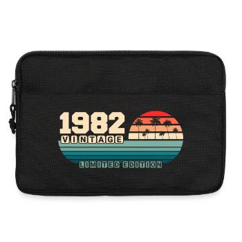 43e anniversaire 1982 Vintage 1982 Coucher de soleil rétro - Sacoche pour ordinateur portable 13 pouces - noir - Devant