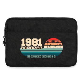 44. Geburtstag 1981 Vintage 1981 Retro Sunset - Laptoptasche 13" - Schwarz - Vorne