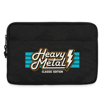 Retro Heavy Metal Abzeichen mit Blitz - Laptoptasche 13" - Schwarz - Vorne