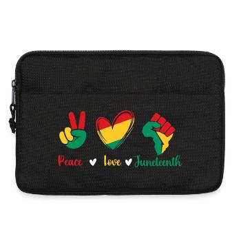 Peace Love Juneteenth – Racines de la fierté noire - Sacoche pour ordinateur portable 13 pouces - noir - Devant