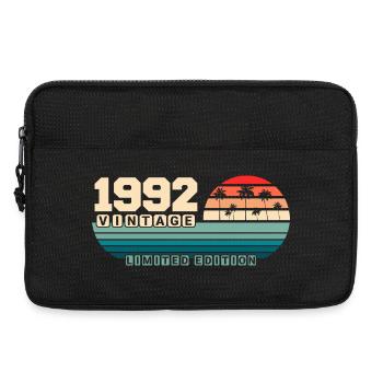 33e anniversaire 1992 Vintage 1992 Retro Sunset - Sacoche pour ordinateur portable 13 pouces - noir - Devant