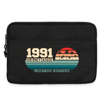 34th Birthday 1991 Vintage 1991 Retro Sunset - Laptop bag 13" - black - Front