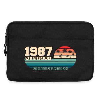 38. Geburtstag 1987 Vintage 1987 Retro Sunset - Laptoptasche 13" - Schwarz - Vorne