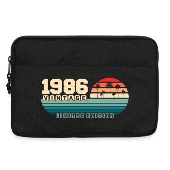 39e anniversaire 1986 Vintage 1986 Coucher de soleil rétro - Sacoche pour ordinateur portable 13 pouces - noir - Devant