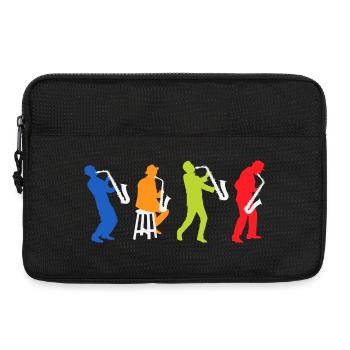 Retro Saxophone Player Saxophonist - Laptop bag 13" - black - Front