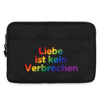 Love Is Not a Crime – Pride Statement - Laptop bag 13" - black - Front