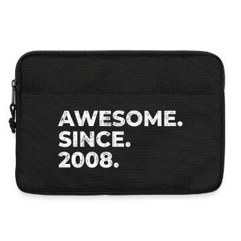 Awesome since 2008 | Geburtstag | Geschenk - Laptoptasche 13" - Schwarz - Vorne