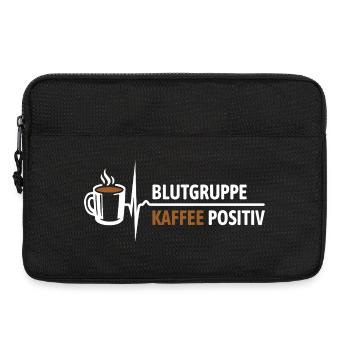 Blutgruppe Kaffee positiv - da steigt dein Puls - Laptoptasche 13" - Schwarz - Vorne