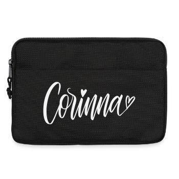 Corinna Handwriting Type with Heart - Laptop bag 13" - black - Front