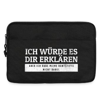 SARKASMUS - Keine Erklärung ohne Buntstifte - Laptoptasche 13" - Schwarz - Vorne