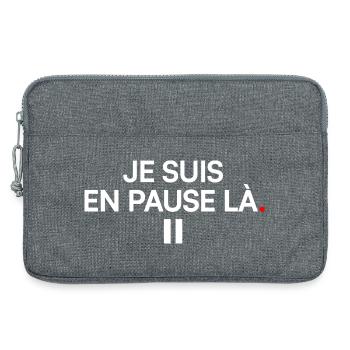 ICH MACHE HIER EINE PAUSE | Humor - Laptoptasche 13" - Grau meliert - Vorne