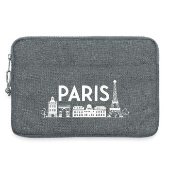 Paris City of Light Silhouette - Laptop bag 13" - heather grey - Front